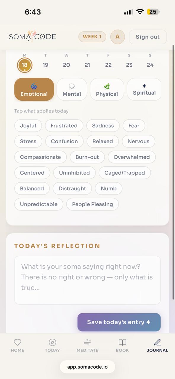 Journal & Body Check-In